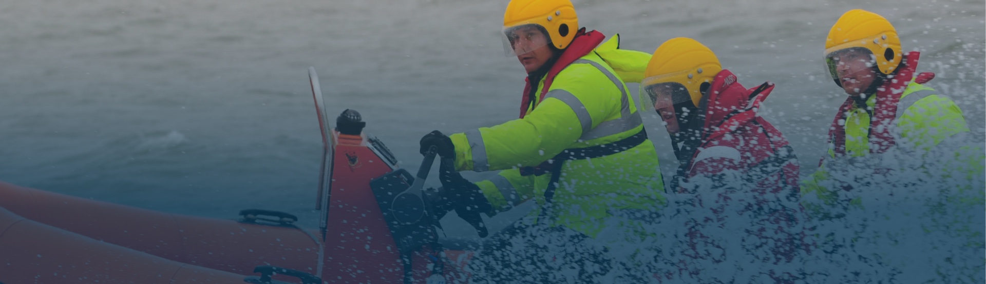 Men in a RIB on rough water